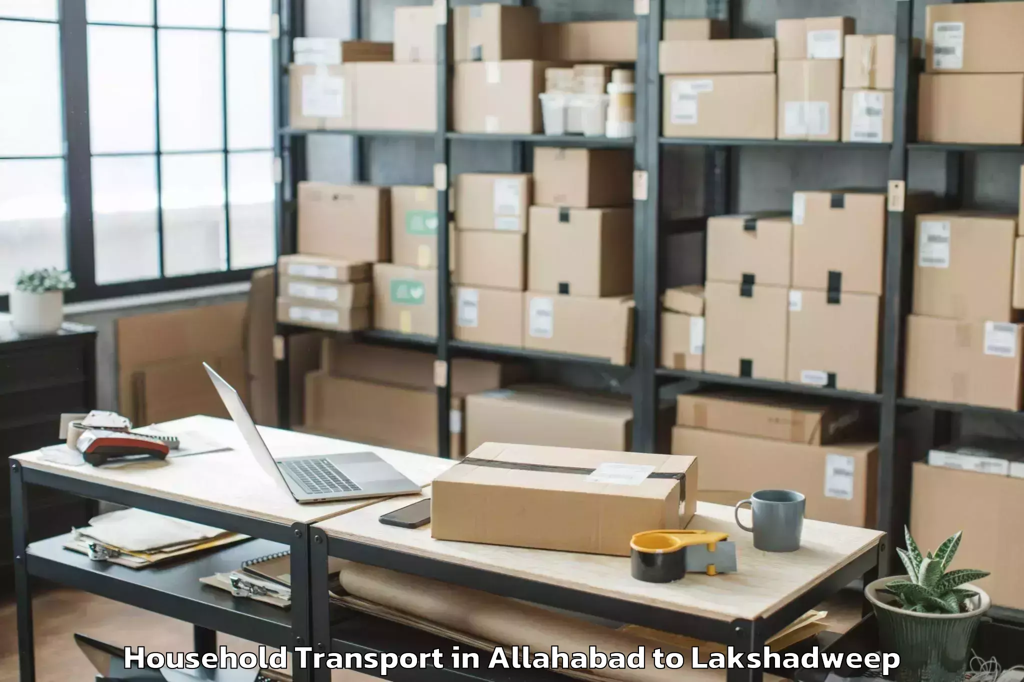 Book Allahabad to Andrott Household Transport Online